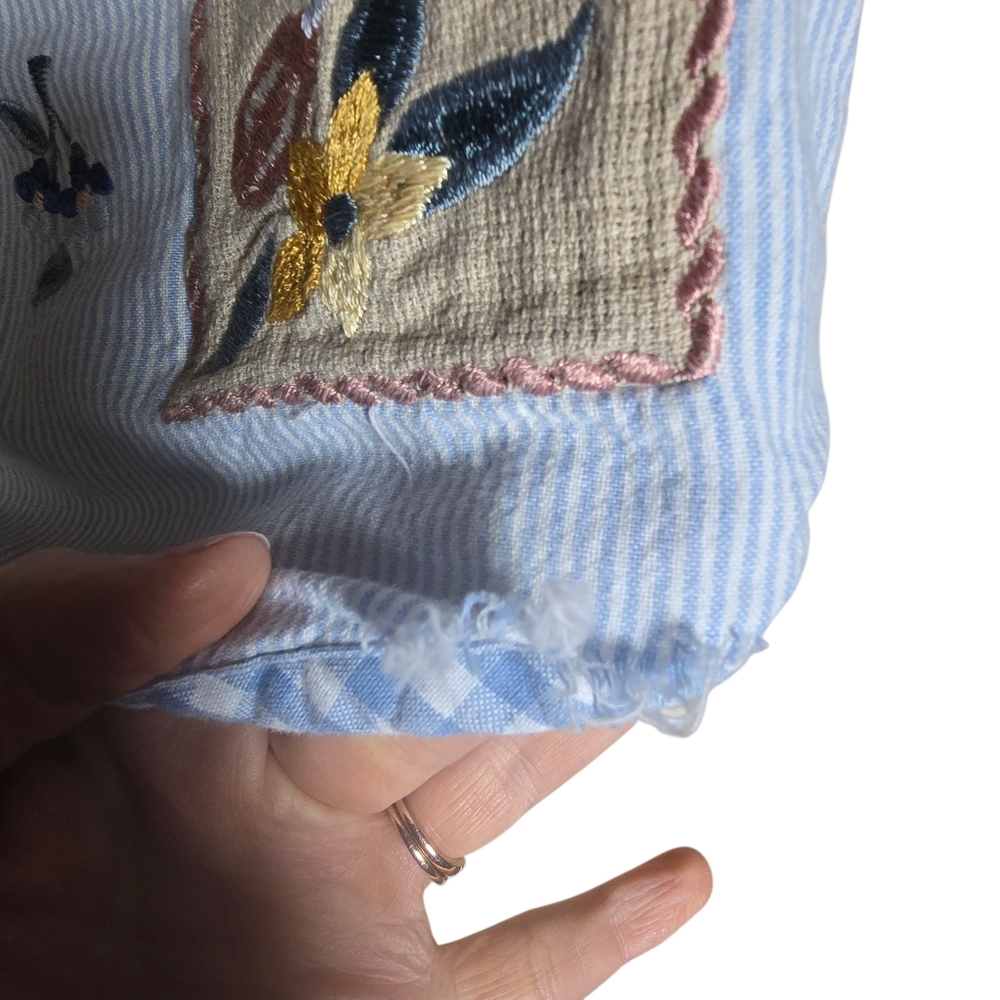 Vintage Krazy Kat Floral Butterfly Patchwork Cottagecore Grannycore Vest Medium - Picture 3 of 4